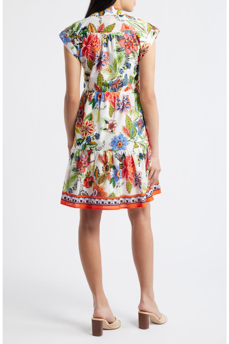 Floral Cotton Dress, Alternate, color, IVORY MULT