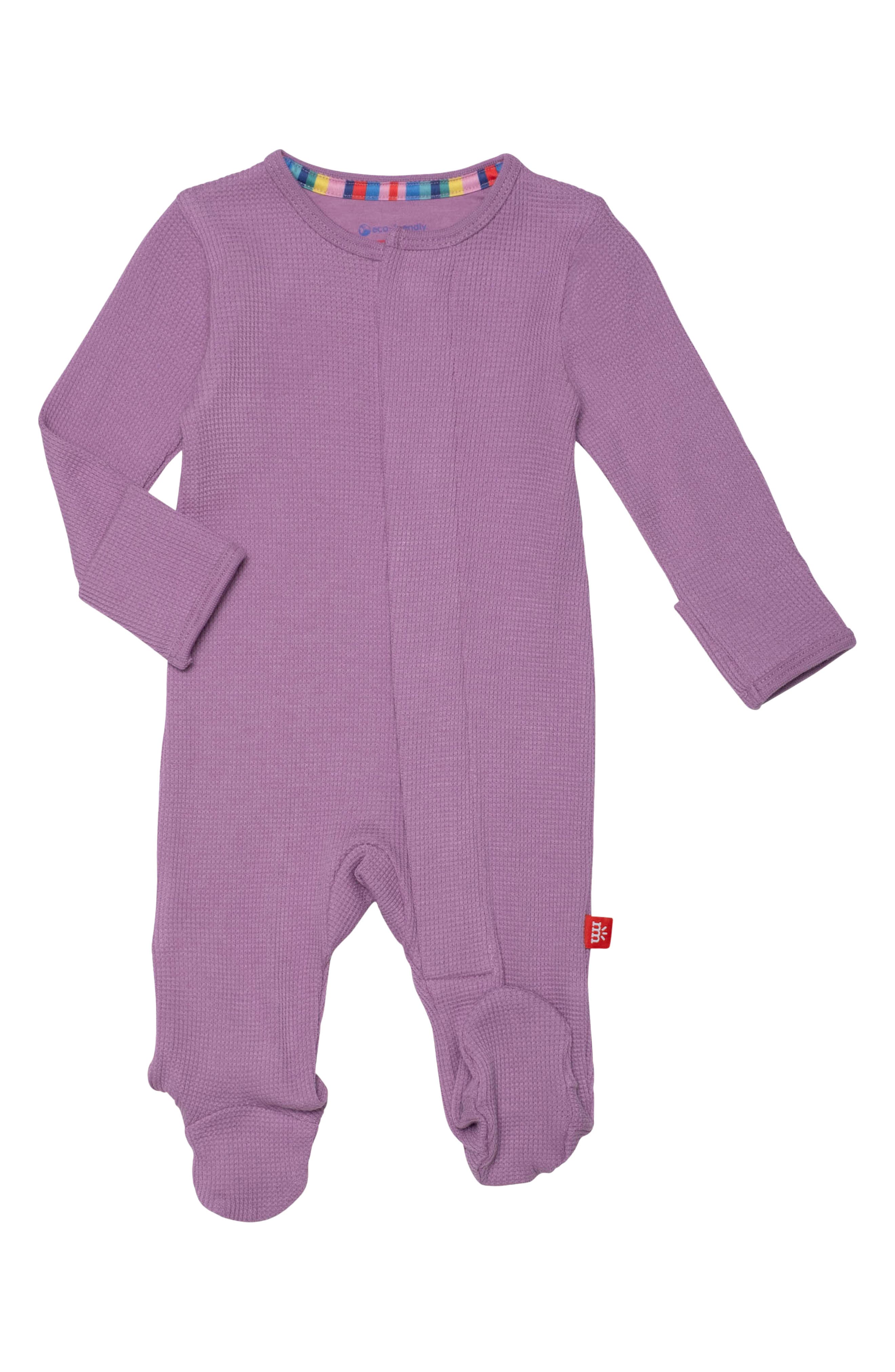 Magnetic Me Pink Waffle Knit Long Sleeve Magnetic Footie