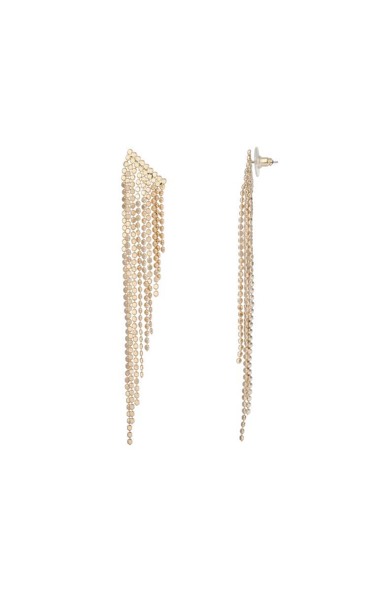 Jessica Simpson Rhinestone Fringe Drop Earrings, Alternate, color, Gold