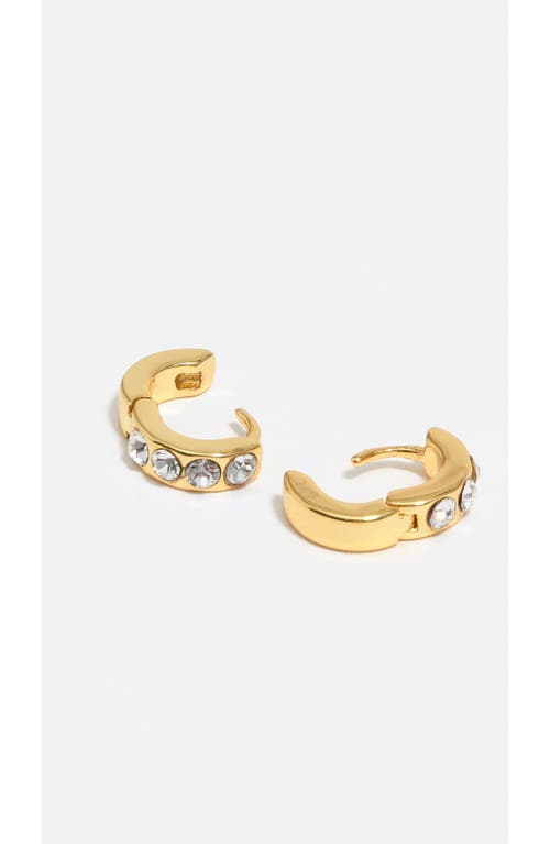 Bimba Y Lola Mini Hoop Earrings With Crystals In Gold