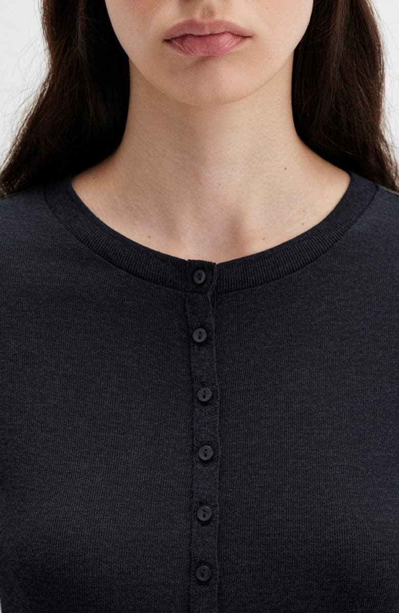 Mavi Jeans Long Sleeve Jersey Button-Up Top, Alternate, color, 