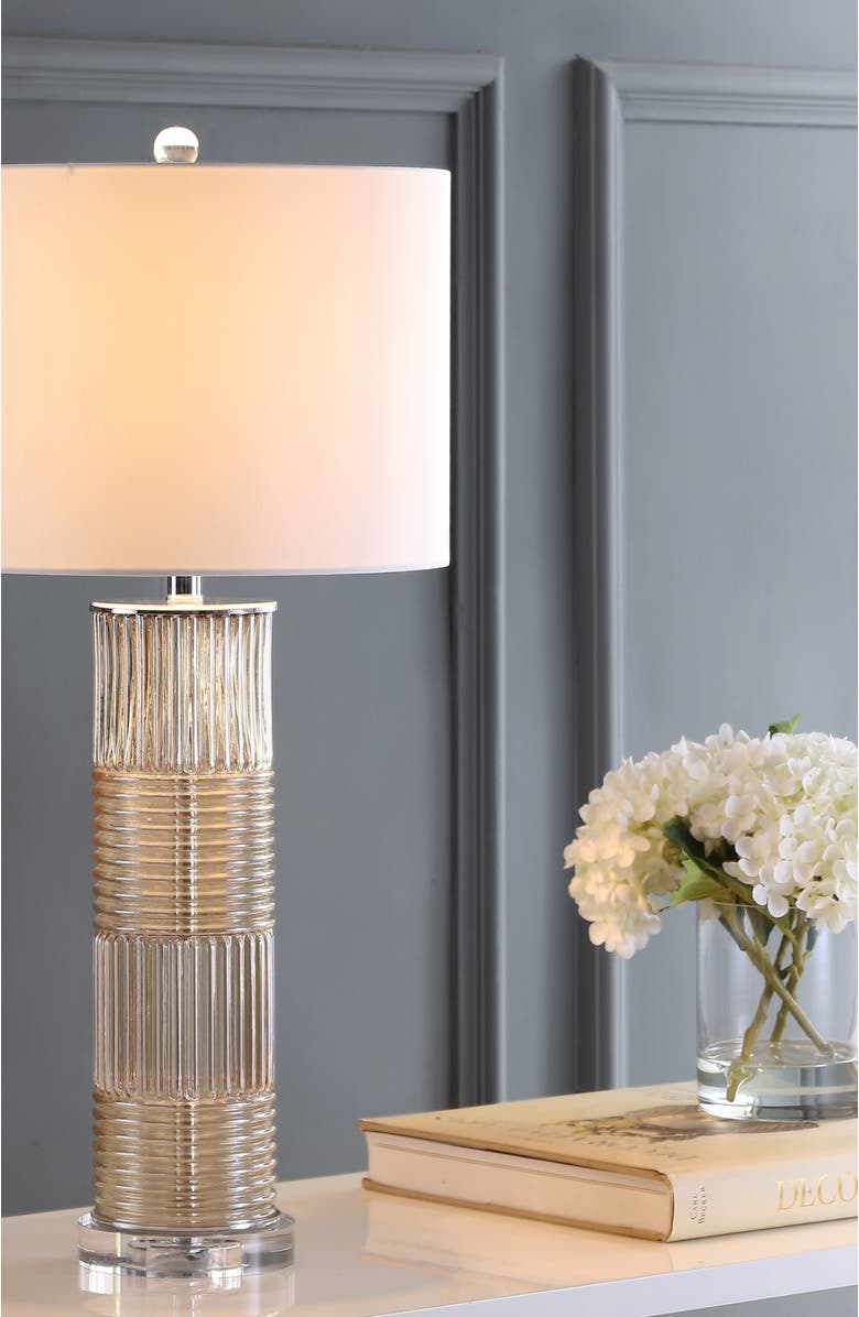 JONATHAN Y Genevieve 30" Glass/Crystal LED Table Lamp, Champagne, Alternate, color, Champagne