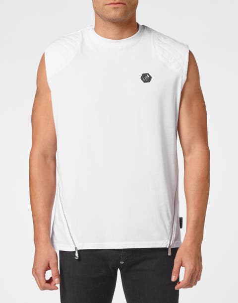 Sleeveless T-Shirt Round Neck Hexagon Men