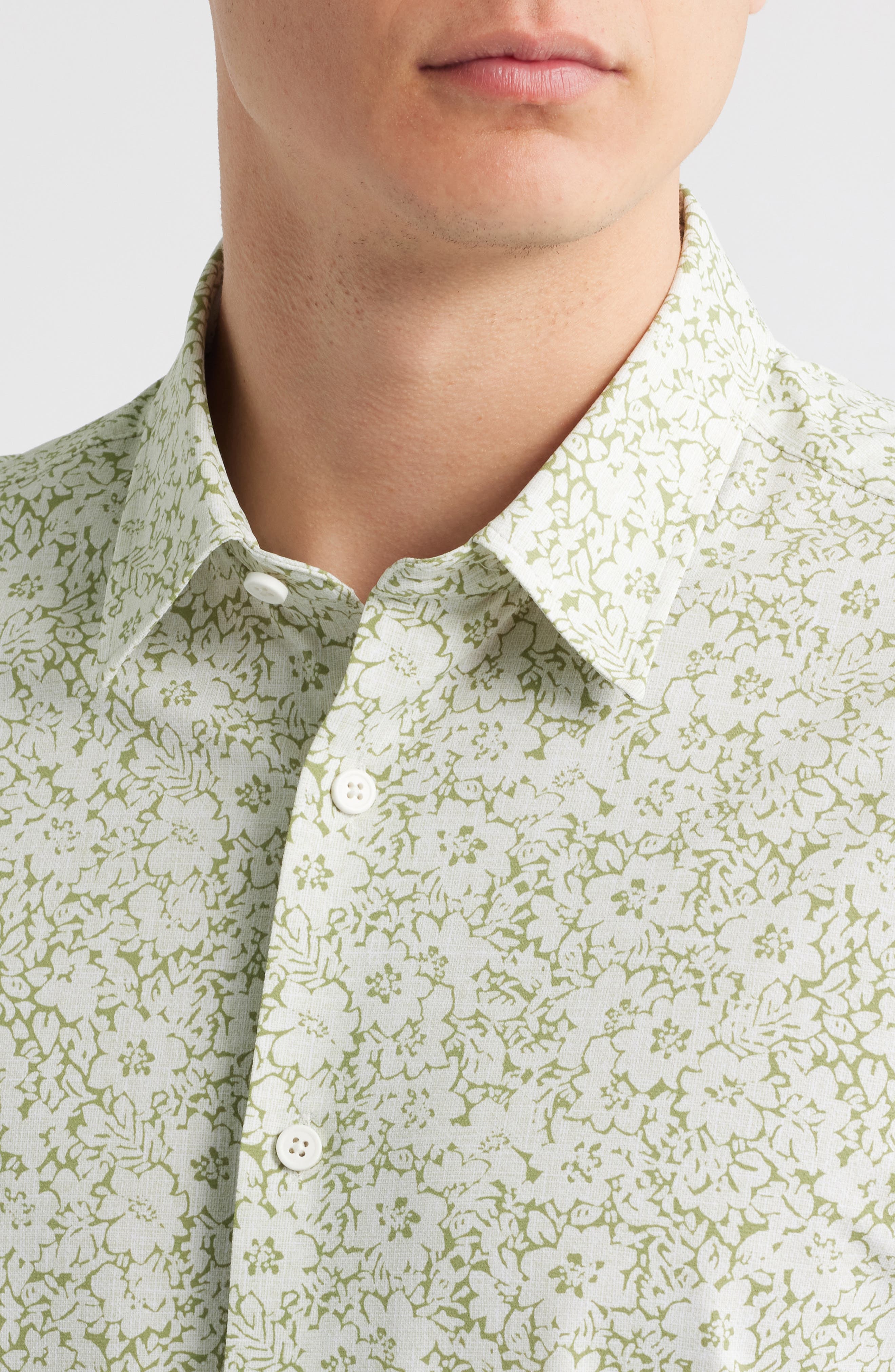 Roan Floral Short Sleeve Stretch Button-Up Shirt - image 2