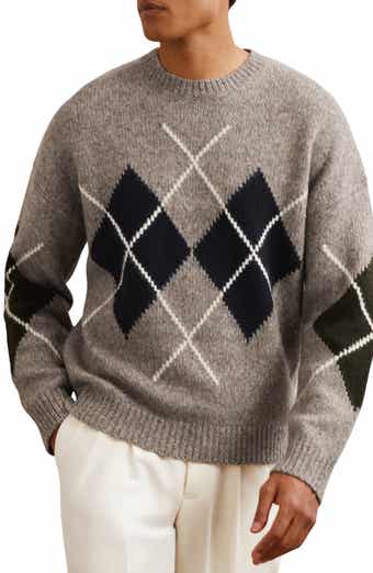 Reiss Cooke Argyle Wool Blend Sweater