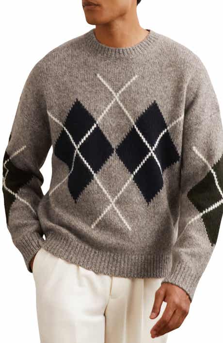 Reiss Cooke Argyle Wool Blend Sweater