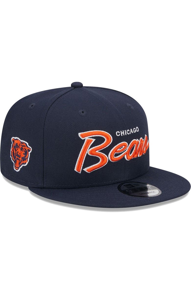 New Era Men's New Era Navy Chicago Bears Main Script 9FIFTY Snapback Hat, Main, color,