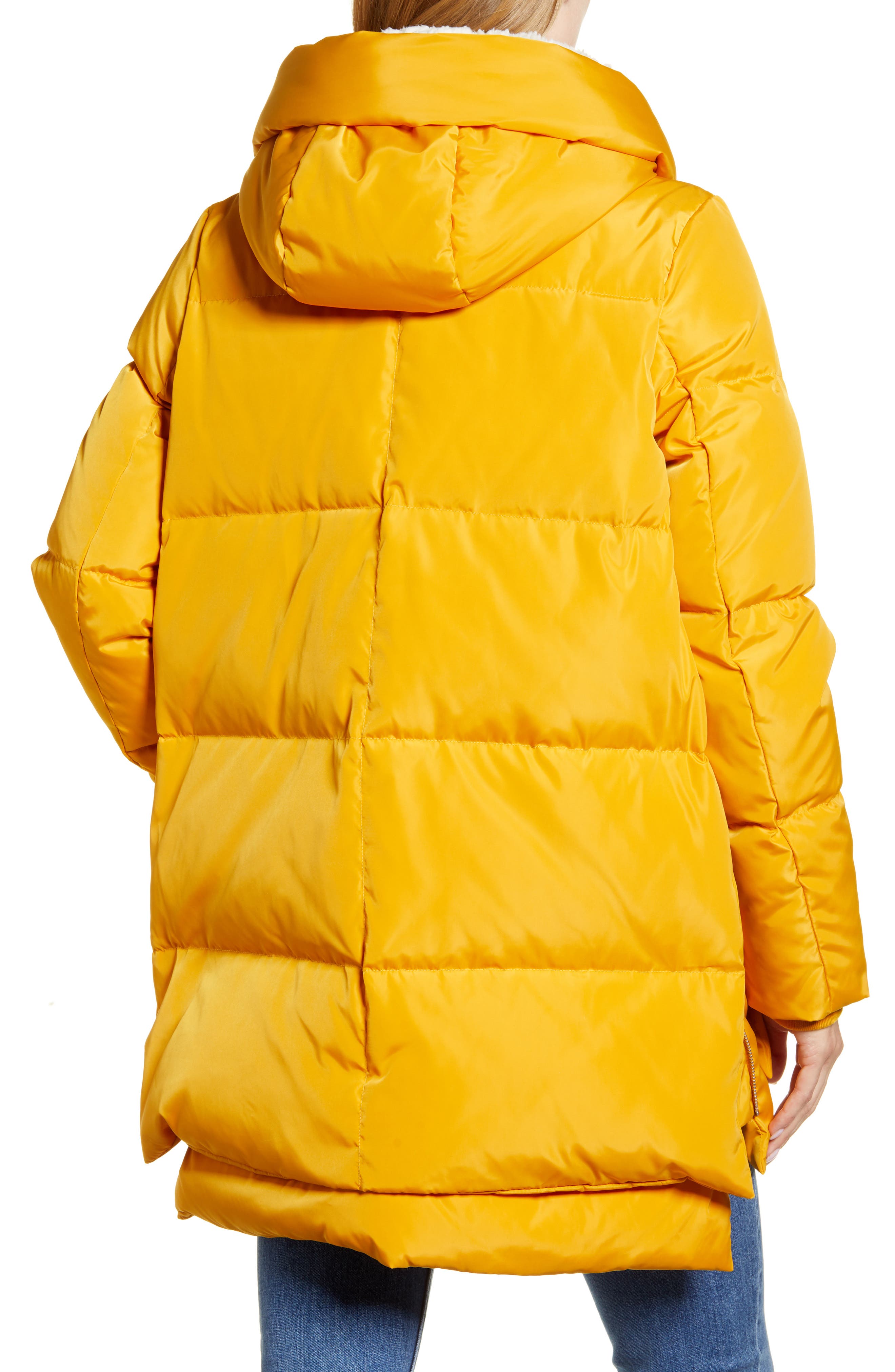 Faux Shearling Lined Puffer Coat - image 2