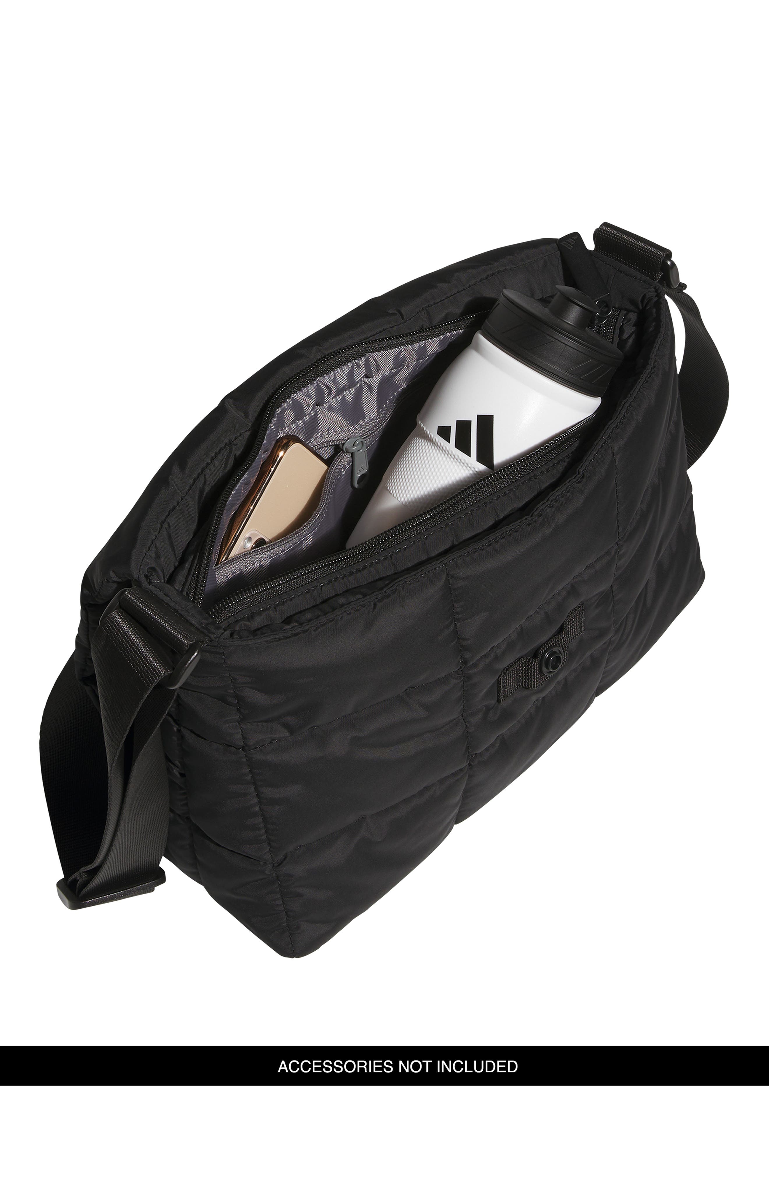 adidas Quilted Flap Crossbody Bag, Alternate, color, Black