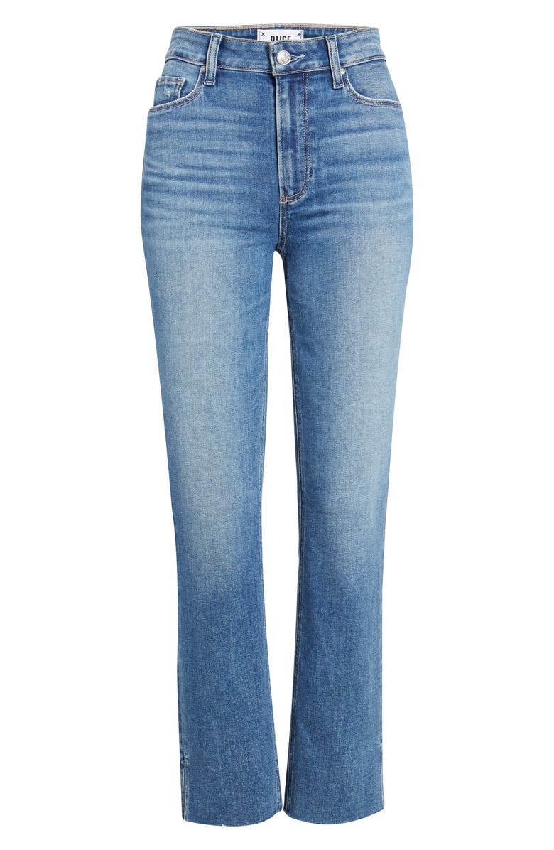 PAIGE Cindy Split Raw Hem Straight Leg Jeans, Alternate, color, 