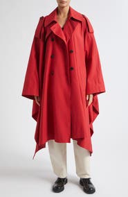 Róhe Cape Stretch Cotton Trench Coat