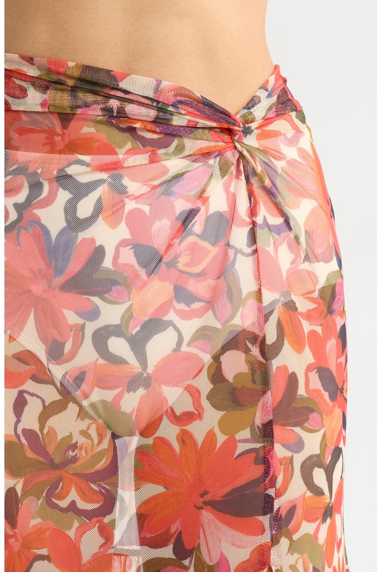 Sheer Cover-Up Maxi Skirt, Alternate, color, CORAL TROP