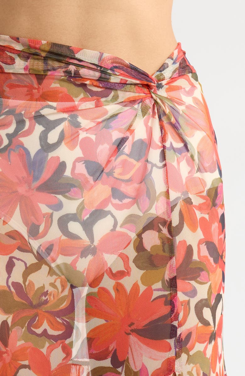 Hutch Sheer Cover-Up Maxi Skirt, Alternate, color, Coral Tropical
