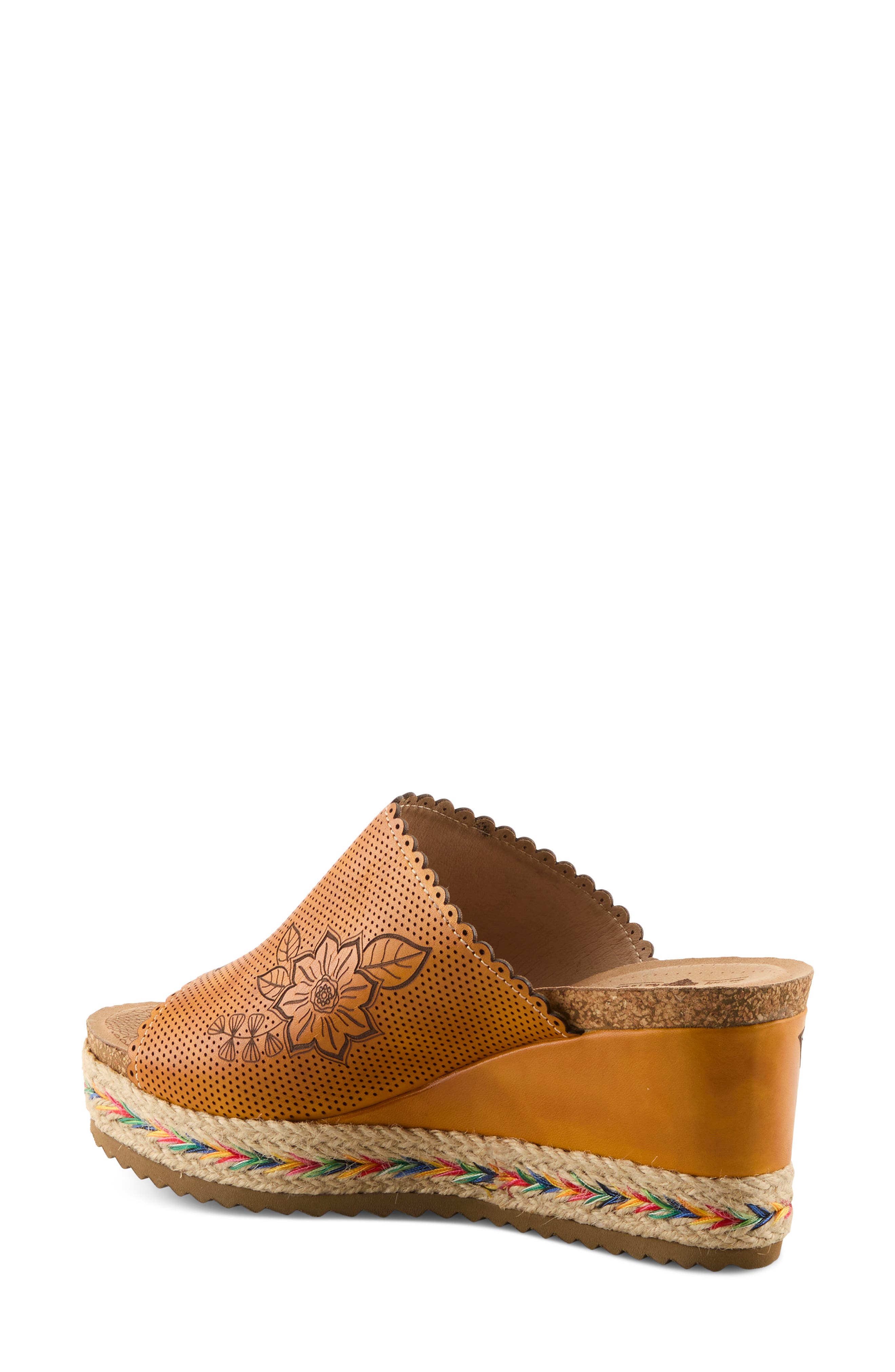 L'Artiste by Spring Step Delraybeach Espadrille Platform Wedge Slide Sandal, Alternate, color, Mango Multi