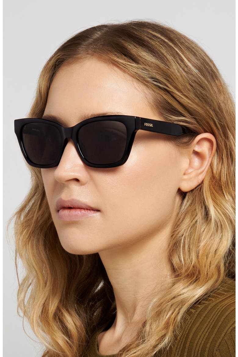 53mm Cat Eye Sunglasses, Alternate, color, BLACK/ GREY