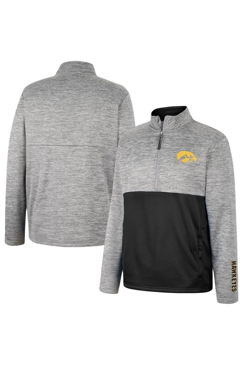 Men's Colosseum Gray Iowa Hawkeyes John Half-Zip Jacket, Main, color, Gray