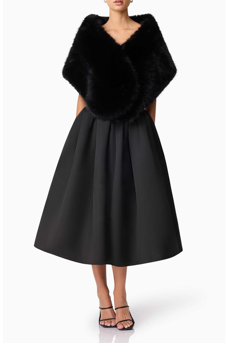 Lucyna Faux Fur Capelet, Main, color, BLACK