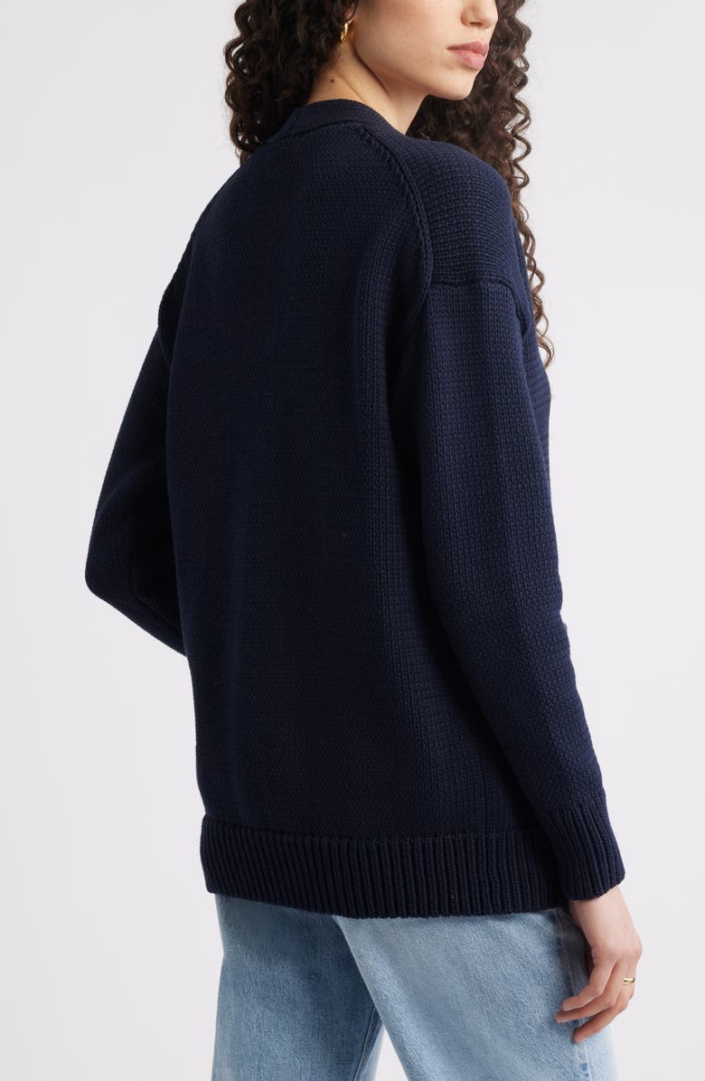 Nordstrom Chunky Cotton Blend Cardigan, Alternate, color, Navy Night