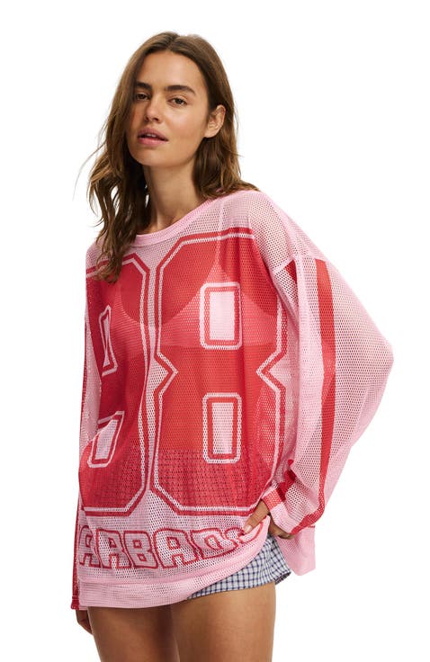 Women's The Long Sleeve Mesh Graphic Tee