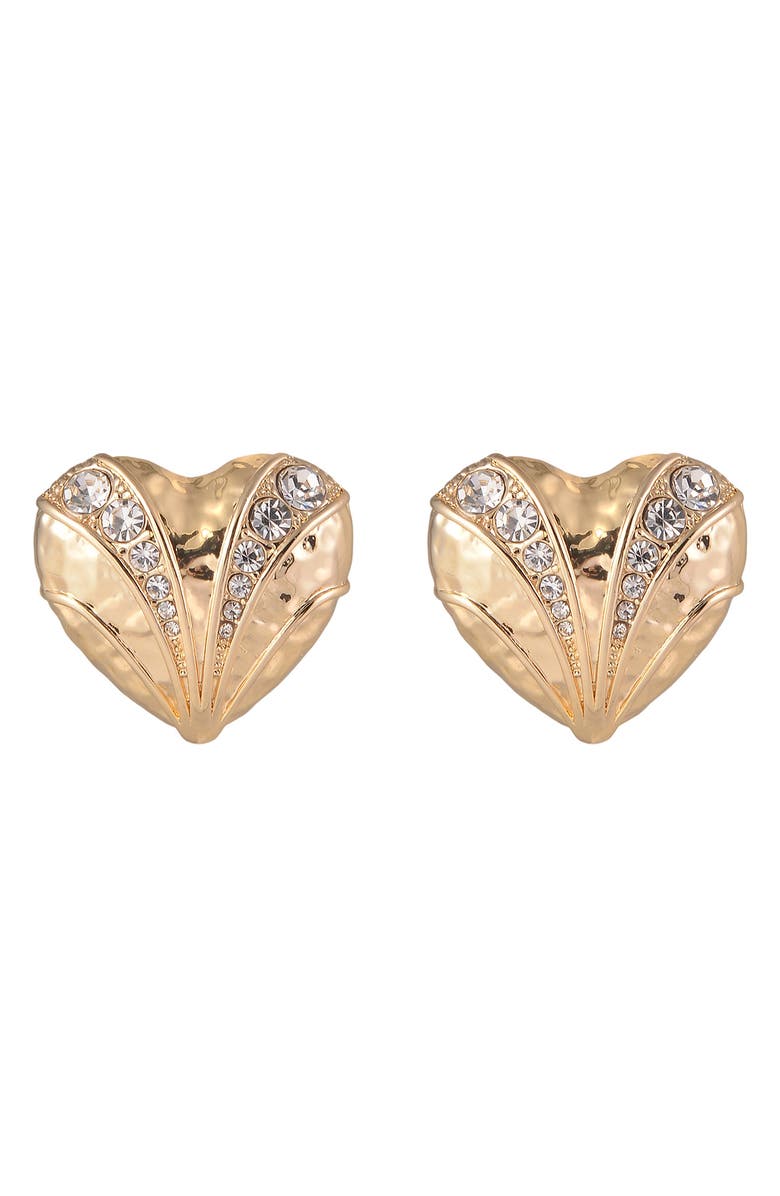 Rachel Roy Heart Button Earrings, Alternate, color, Gold