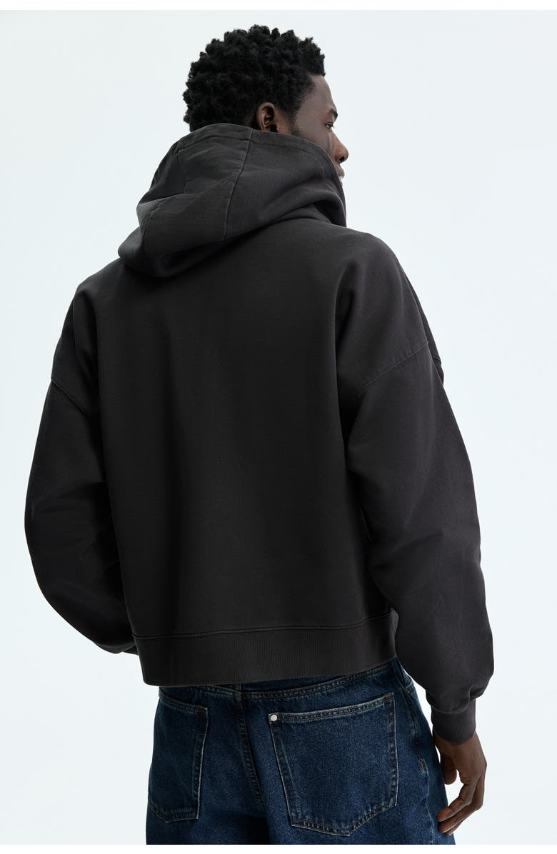 H&M Oversized Fit Zip-through Hoodie, Alternate, color, Black