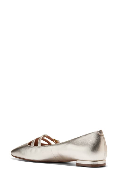 Cole Haan Bridig T-strap Ballet Flat In Soft Gold