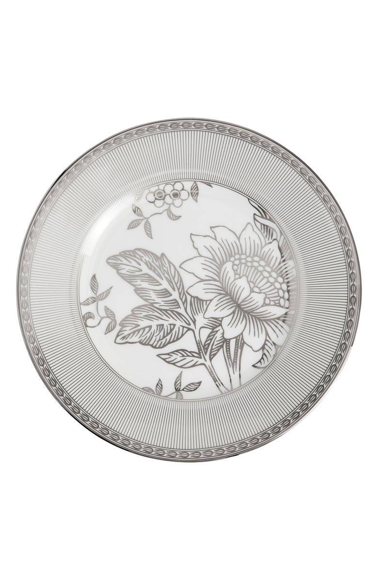 Wedgwood Silver Tonquin Bone China Plate, Main, color, Silver