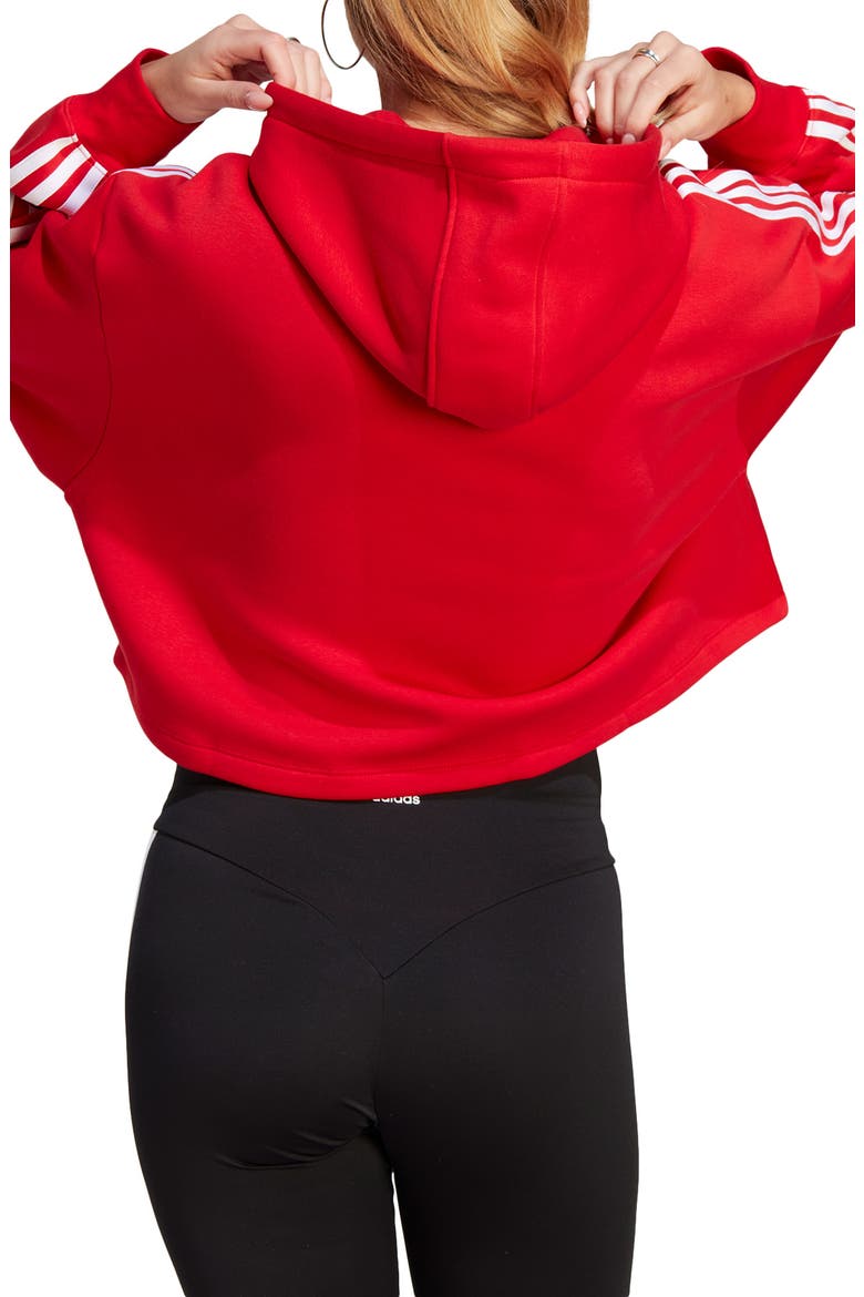 Classic Crop Hoodie, Alternate, color, BETTER SCARLET