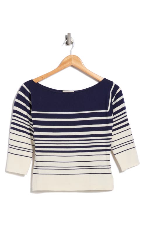 Dl1961 Stripe Boat Neck Top In Blue
