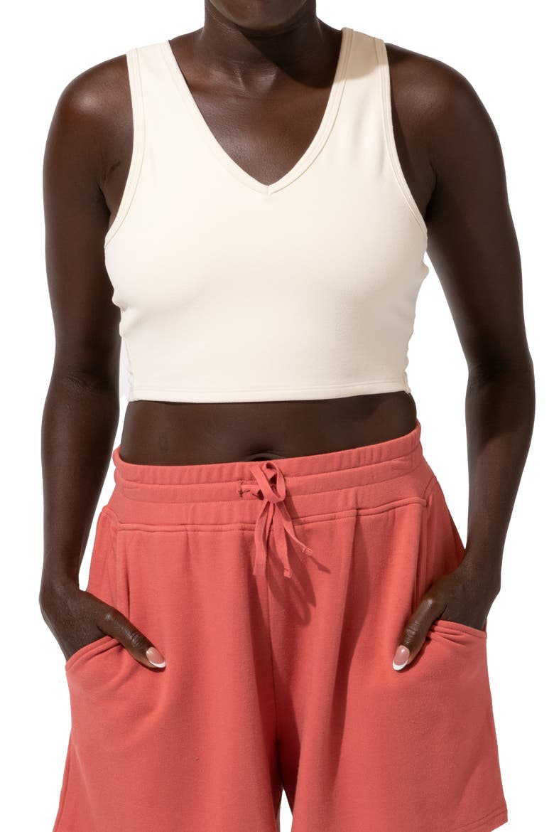 Maliha Twist Back Sports Bra, Main, color, ECRU