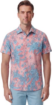 Lords of Harlech Mono Floral Mens Printed Button Up Shirt