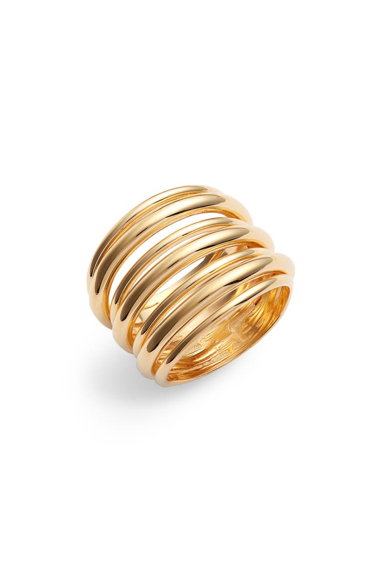 Layered Strand Ring, Main, color, GOLD
