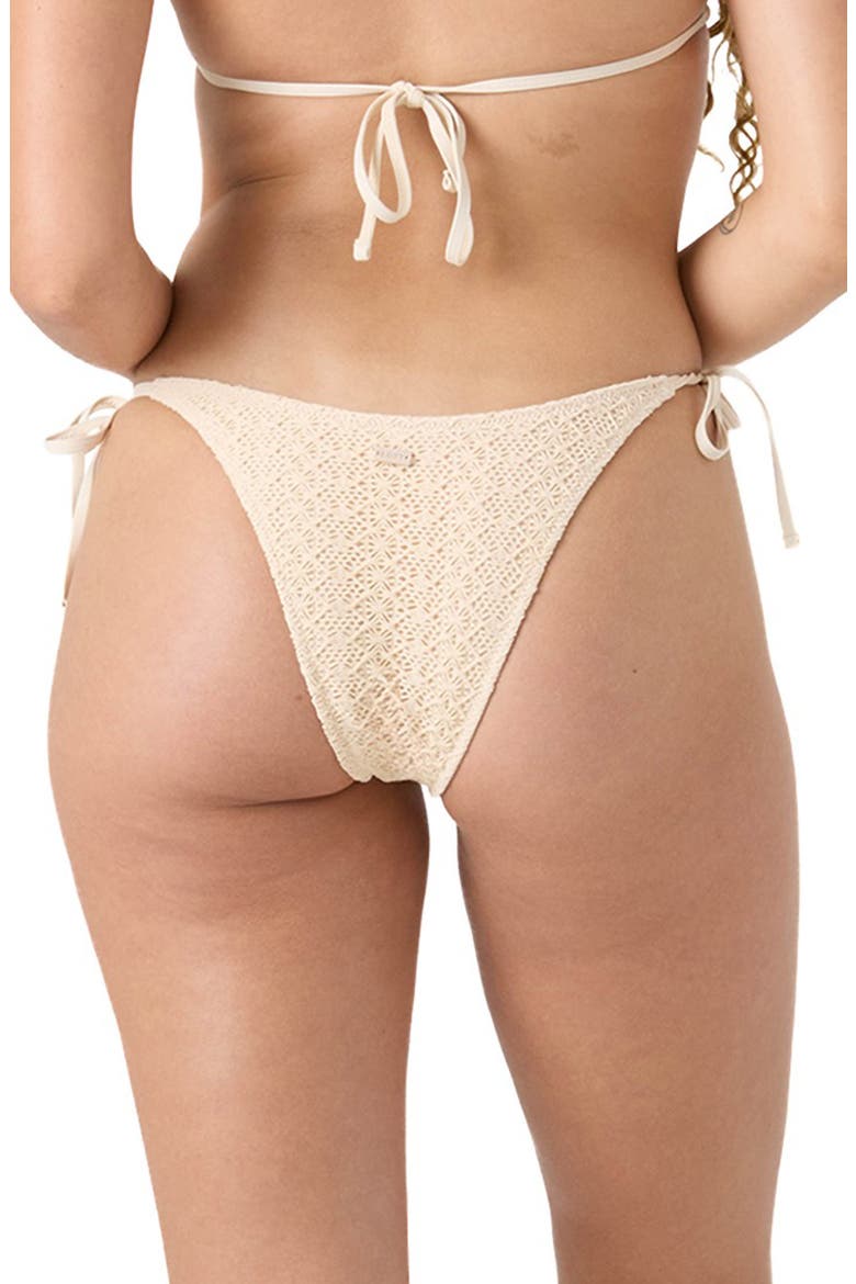 Open Stitch Side Tie Bikini Bottoms, Alternate, color, CREAM