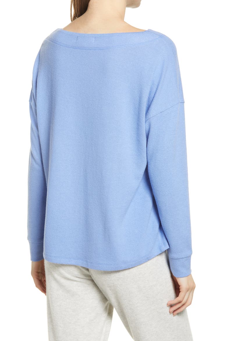 Bateau Neck Fleece Top, Alternate, color, BLUE LAVENDAR