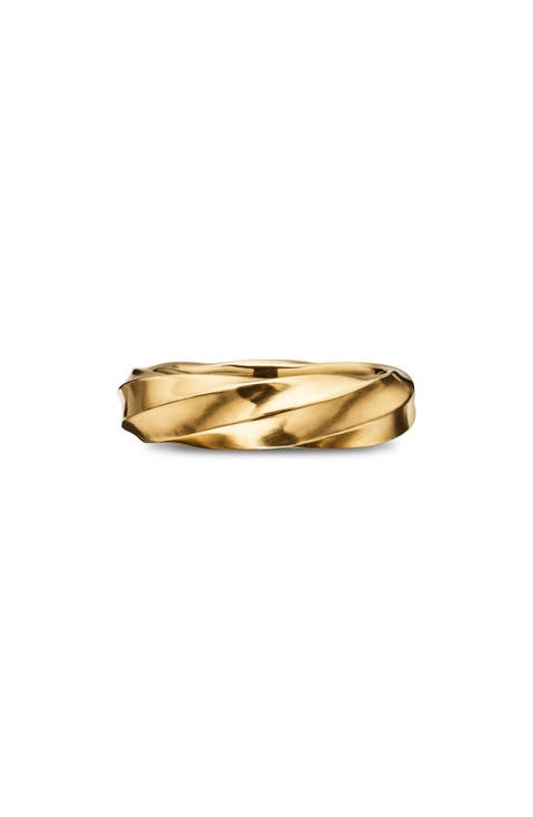 Cable Edge™ Band Ring in Recycled 18K Gold, 6mm