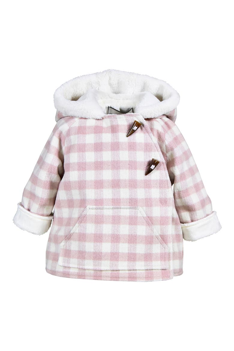 Kids' Faux Fur Lined Wrap Jacket, Main, color, PINK BABY PLAID