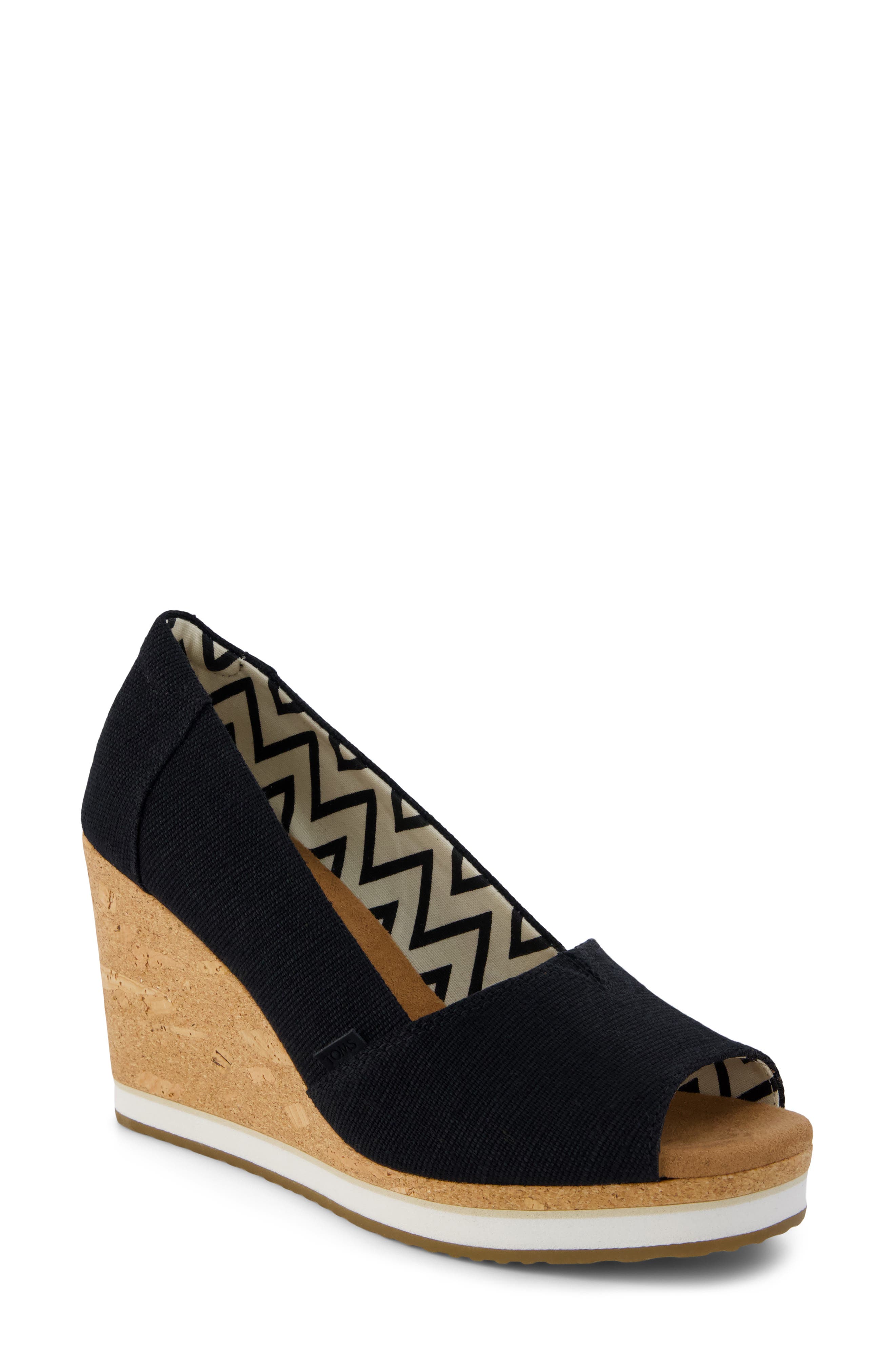 TOMS Essential Wedge Pump, Main, color, Black