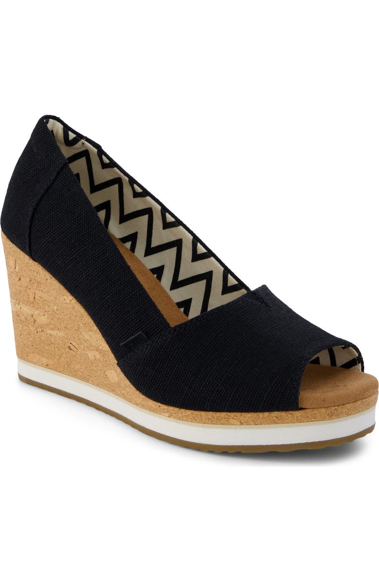 TOMS Essential Wedge Pump, Main, color, Black