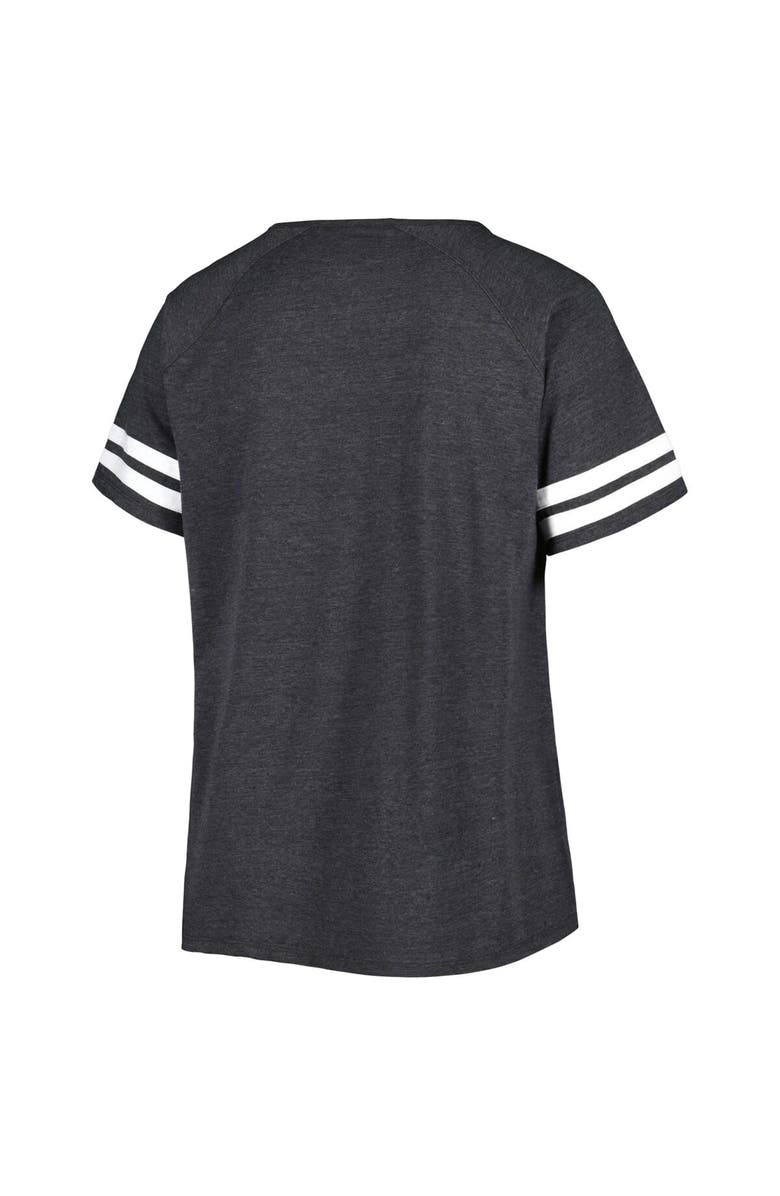 FANATICS Women's Fanatics Branded Heather Charcoal New York Jets Plus Size Raglan Notch Neck T-Shirt, Alternate, color, 