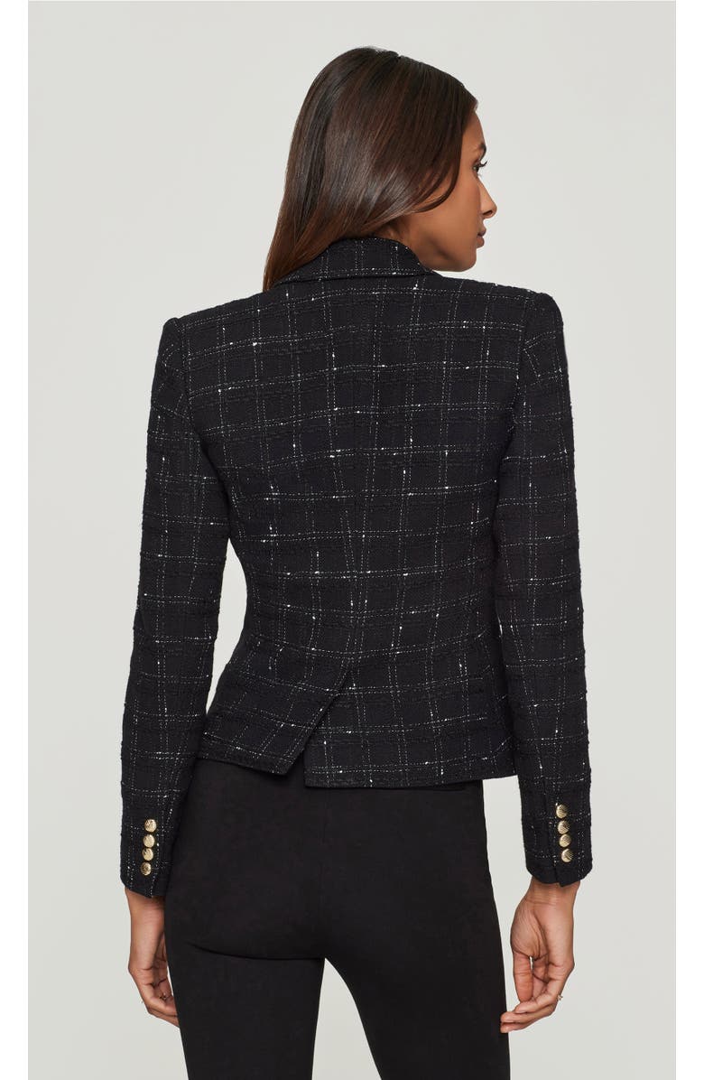 Generation Love Elsa Windowpane Tweed Blazer, Alternate, color, Black/White