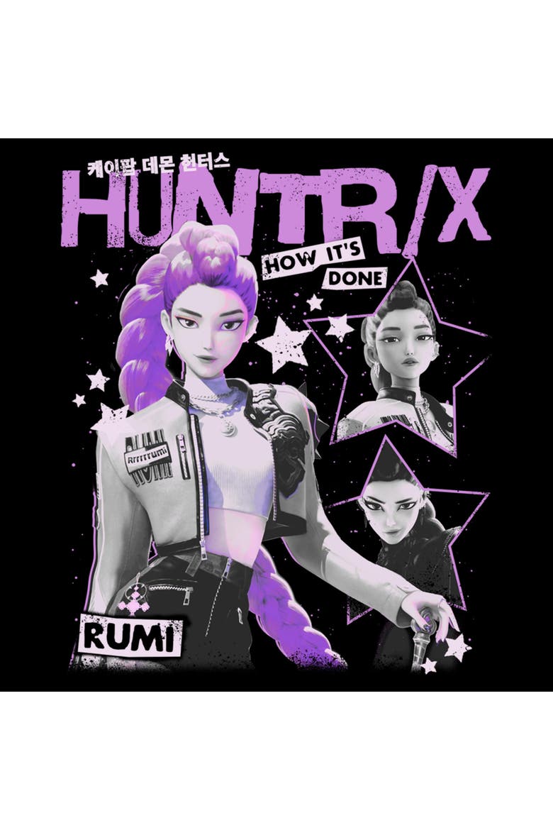 Junior's KPop Demon Hunters Pop Star Huntrix Rumi  Sweatshirt, Alternate, color, Black