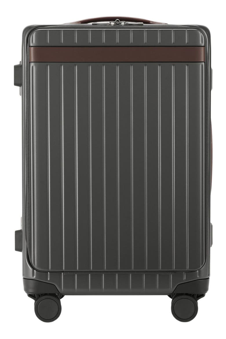 The Carry-on X Suitcase, Main, color, Grey / Chocolate