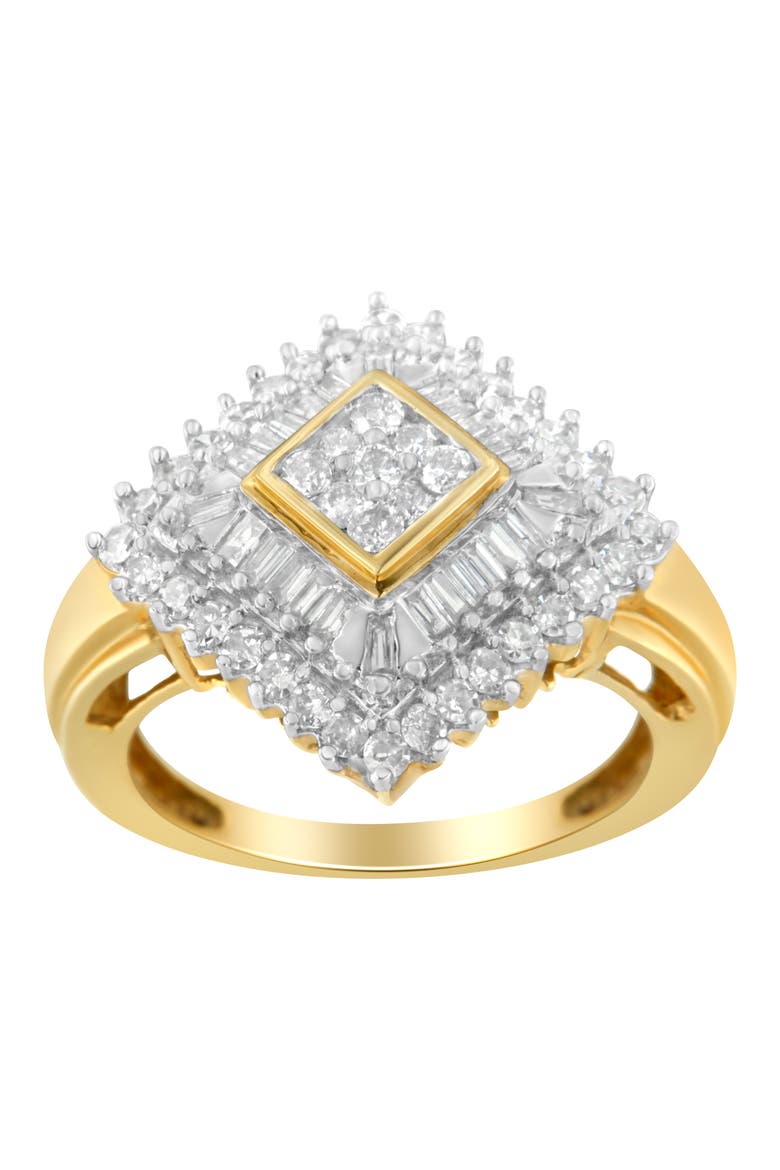 10K Yellow Gold 1.0 Cttw Diamond Ballerina Ring, Alternate, color, Yellow Gold