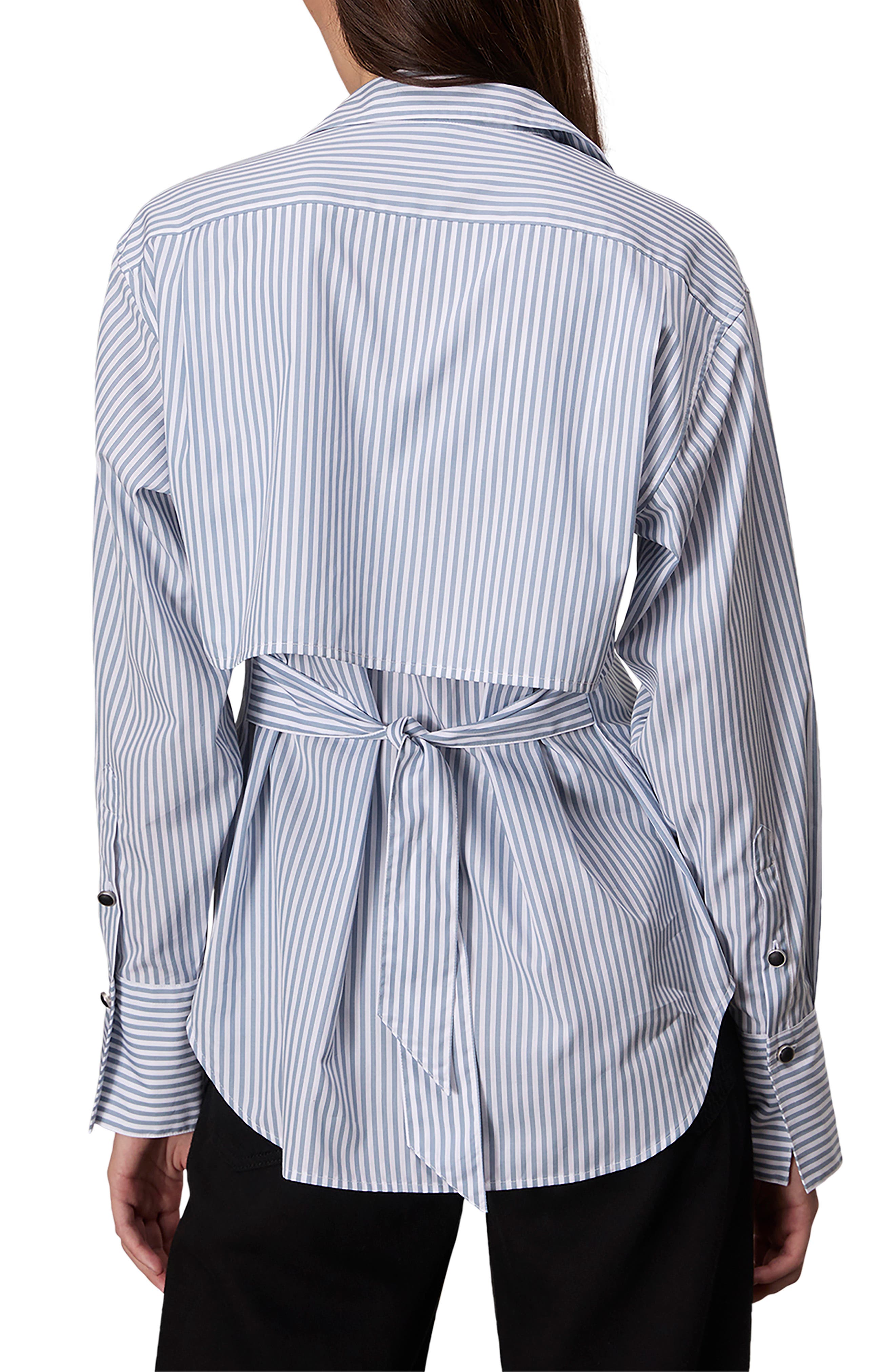 Eve Stripe Tie-Back Button-Up Shirt - image 2