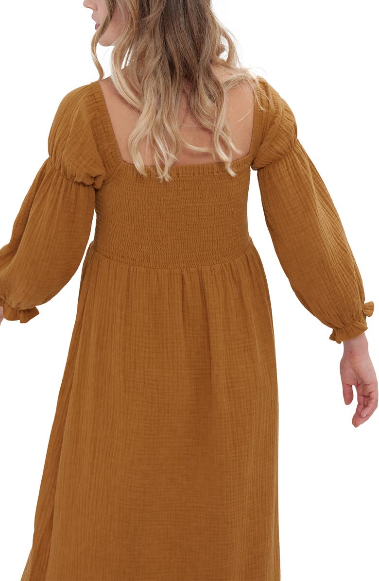 Ingrid & Isabel<sup>®</sup> Smocked Long Sleeve Maternity Maxi Dress, Alternate, color, 
