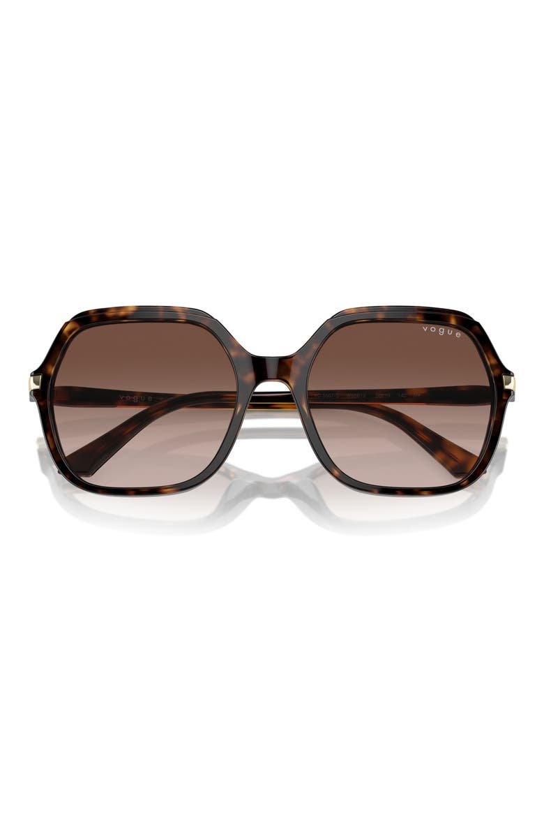 56mm Square Sunglasses, Alternate, color, DARK HAVANA / GRADIENT BROWN