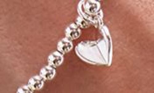 Estella Bartlett Sienna Folded Heart Beaded Stretch Bracelet In Silver