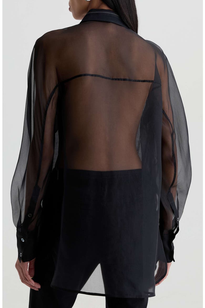 Sawtelle Pinstriped Cotton & Silk Shirt, Alternate, color, DAY TO NIGHT
