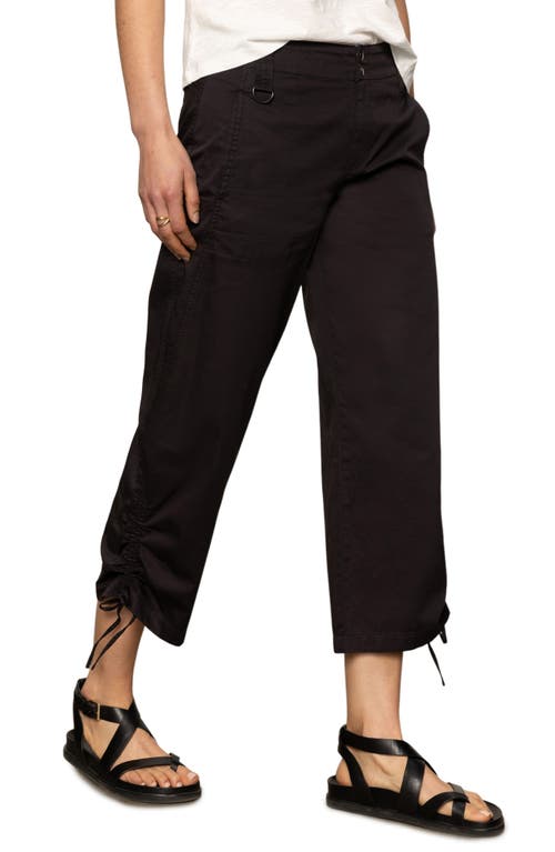 Sanctuary Cotton Twill Utility Crop Pants In Black