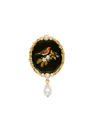 Fable England Robin Bramble & Pearl Brooch